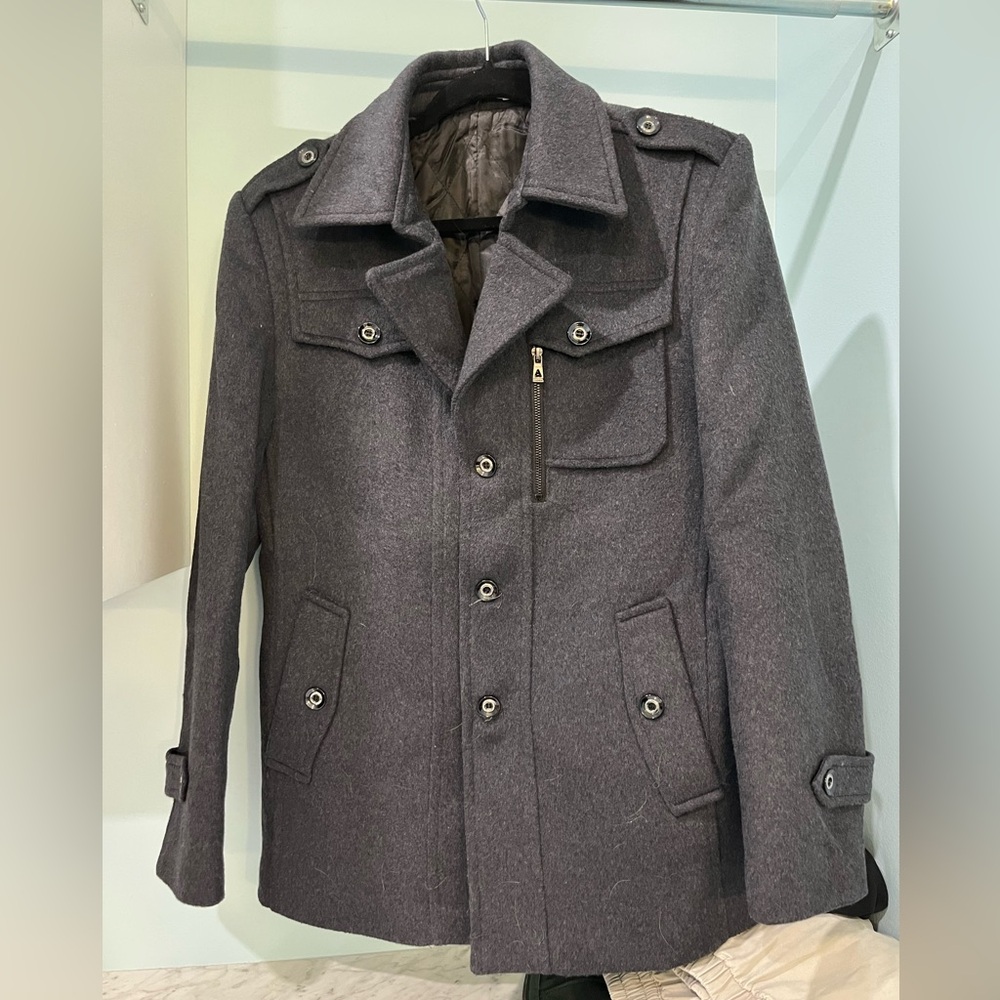 Wool blend men’s grey coat